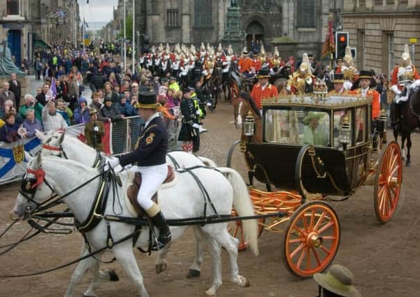 The Scottish State Coach in front of St Giles Cathedral. Picture: PA
