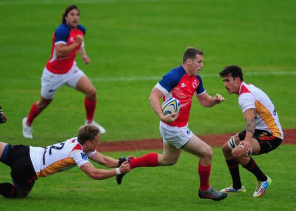 Mark Bennett plays for Great Britain against Germany during the 2016 Rugby Europe Mens Sevens Championships at Sandy Park, Exeter, earlier this month. Picture: Harry Trump/Getty