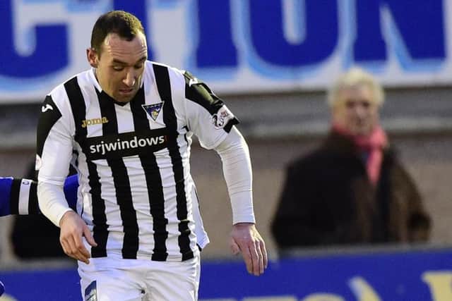 Michael Moffat scored twice as Dunfermline defeated Arbroath comfortably. Picture: SNS.