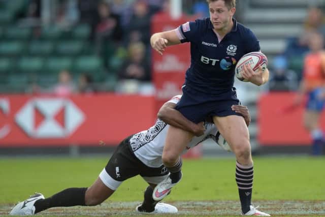 Mark Robertson in action for Scotland Sevens against Fiji. Picture: Alan Havey/SNS/SRU