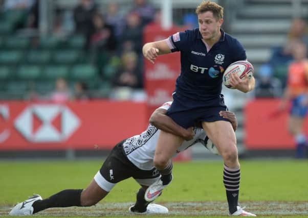 Mark Robertson in action for Scotland Sevens against Fiji. Picture: Alan Havey/SNS/SRU