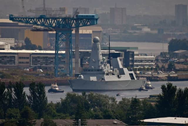 Type 45 destroyer HMS Daring sets sail for sea trials from BAE's Scotstoun yard in July 2007. Picture: Getty Images