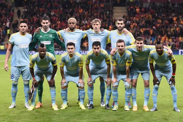 Astana prior to facing Galatasaray in last season's Champions League. Picture: AFP/Getty