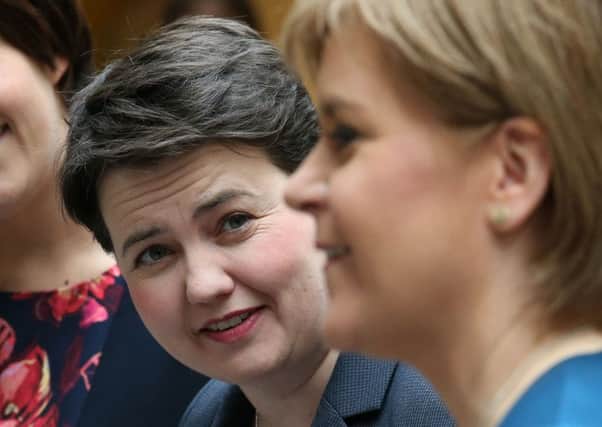 Scottish Conservative leader Ruth Davidson and First Minister Nicola Sturgeon clashed over reports that the new Royal Navy Type 26 frigate programme had been delayed indefinitely. Picture: PA