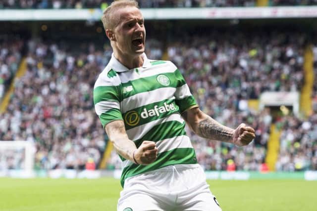 Celtic's Leigh Griffiths celebrates after scoring his side's second goal. Picture: SNS