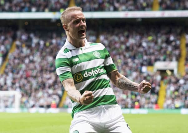 Celtic's Leigh Griffiths celebrates after scoring his side's second goal. Picture: SNS