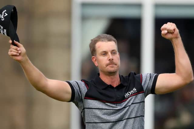 Henrik Stenson celebrates his Open Championship win at Royal Troon on Sunday. Picture: AP