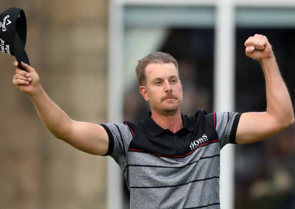 Henrik Stenson celebrates his Open Championship win at Royal Troon on Sunday. Picture: AP