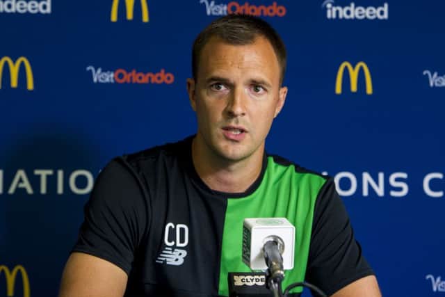 Assistant manager Chris Davies spoke to the media at Lennoxtown. Picture: SNS
