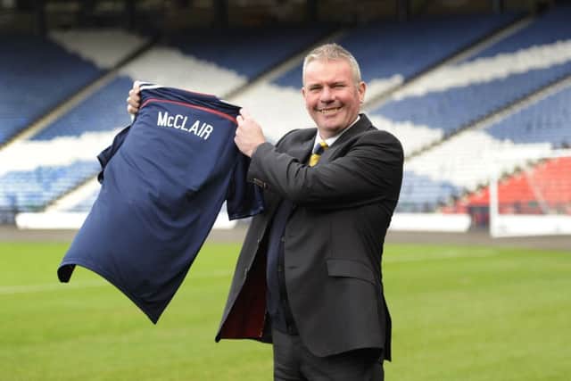 Brian McClair after being unveiled last year. Picture: John Devlin