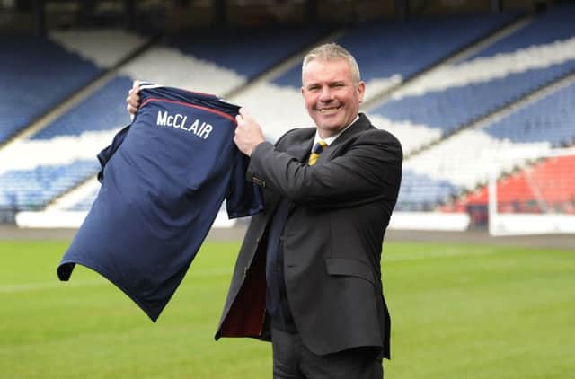 Brian McClair after being unveiled last year. Picture: John Devlin