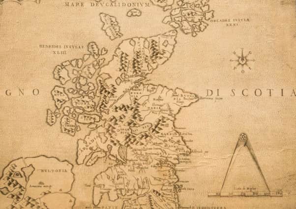The first ever printed map of Scotland from 1560. 

Photographer: Ian Georgeson.