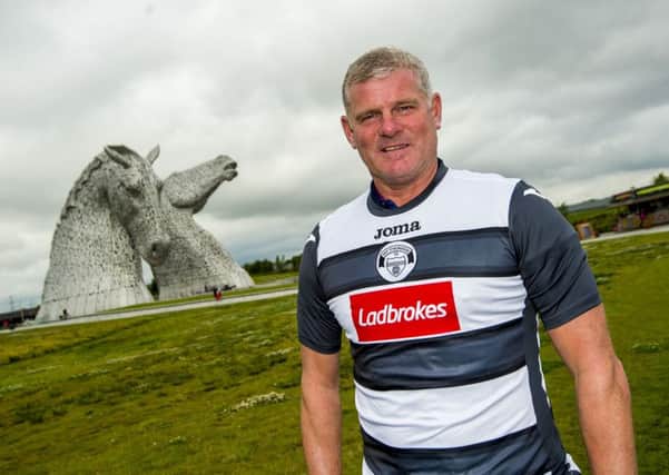Ian Durrant, pictured promoting Ladbrokes becoming the shirt sponsor of East Stirling, expects Celtic to face a real challenge.