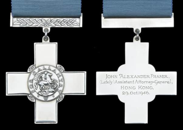 The posthumous George Cross awarded to John Fraser. Picture: Saltire News.