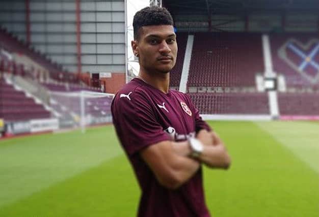 The striker arrives after spending time in Bulgaria with Litex Lovech. Picture: Hearts FC