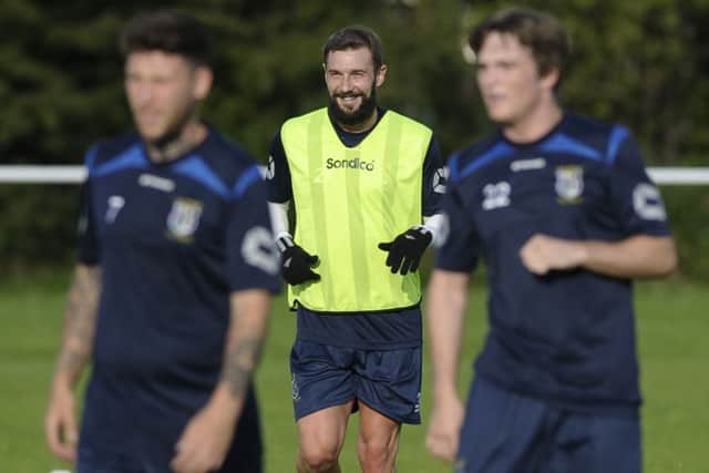Kevin Thomson at training this week with his new team-mates at Tranent Juniors. Picture: Neil Hanna