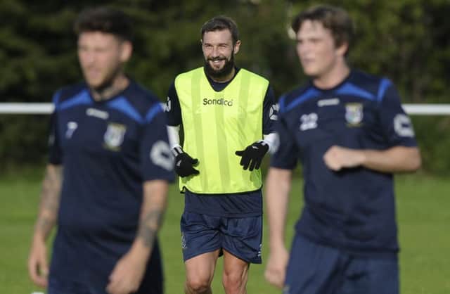 Kevin Thomson at training this week with his new team-mates at Tranent Juniors. Picture: Neil Hanna