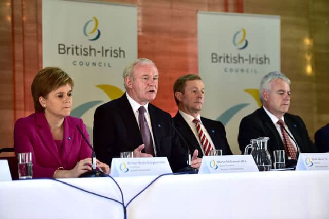 Nicola Sturgeon, Northern Ireland Deputy FM Martin McGuinness, Irish Taoiseach Enda Kenny and Welsh First Minister Carwyn Jones. Picture: PA