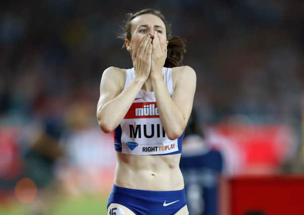 Laura Muir can't believe her own brilliance as she wins the Women's 1500m. Picture: PA