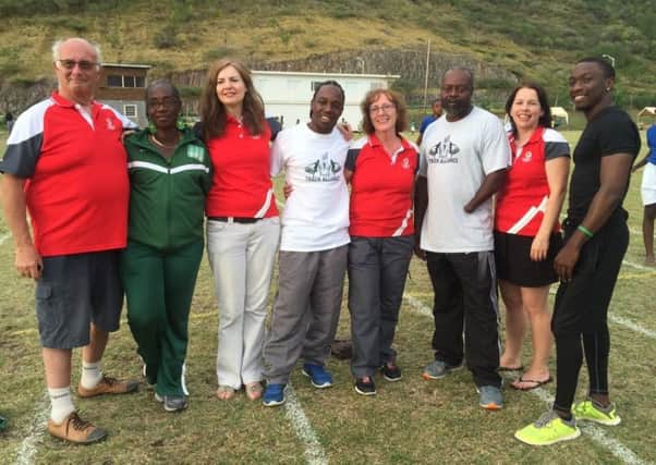 The Commonwealth Games volunteers meet the athletes they looked after at the training ground in Montserrat. Picture: Clara Pankhurst