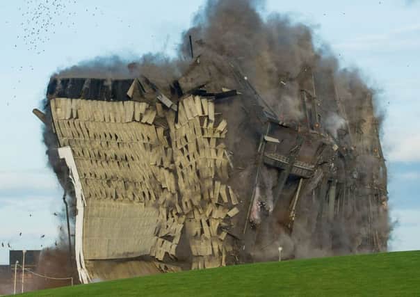 Only with the demolition of Cockenzie Power Station was an interim climate change target finally achieved. Picture: Ian Georgeson