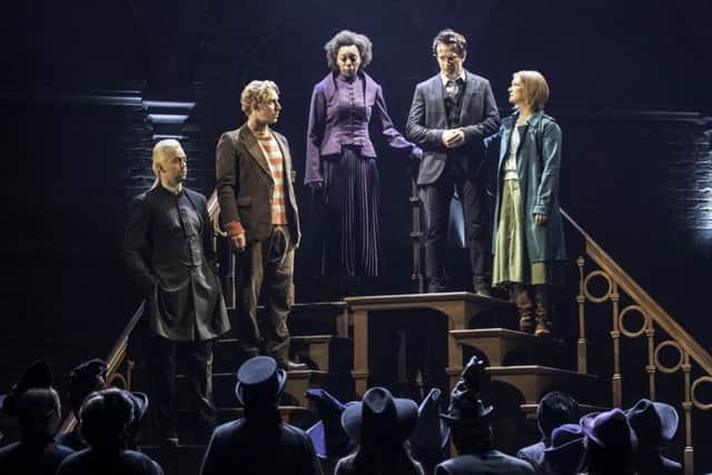 The cast. Left to right: Alex Price (Draco Malfoy), Paul Thornley (Ron Weasley), Noma Dumezweni (Hermione Granger), Jamie Parker (Harry Potter) and Poppy Miller (Ginny Potter)    Picture:  Manuel Harlan