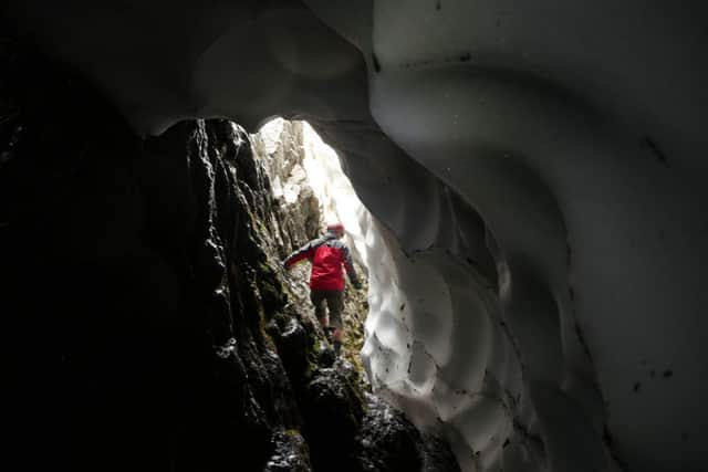 The snow tunnels have formed on the north face of Ben Nevis. Picture: SWNS