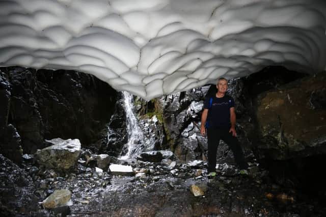 Amateur snow researcher Iain Cameron says the snow tunnels are some of the most visually impressive things he has seen. Picture: SWNS