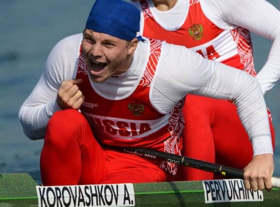 Alexey Korovashkov, left, is one of five Russian canoeists who have been banned from next month's Rio Olympics. Picture: AFP/Getty Images