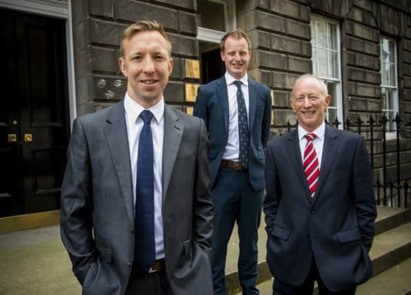 The team at Edinburgh office Director David Gow (L) Paraplanner Duncan Arthur (C) and Iain Duckworth (R) Picture: Alan Peebles