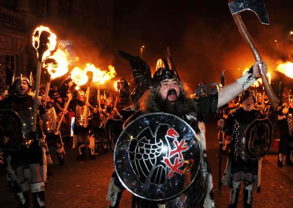 The Up Helly Aa Vikings from Shetland. Picture: Neil Hanna/TSPL