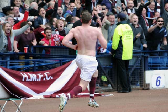 Craig Beattie during his brief spell with Hearts after scoring the winning goal against Celtic in the Scottish Cup semi-final. Picture: Ian Rutherford