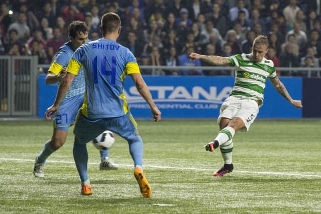 Leigh Griffiths fires Celtic level with 12 minutes to go. Picture: SNS
