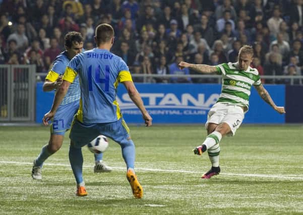Leigh Griffiths fires Celtic level with 12 minutes to go. Picture: SNS