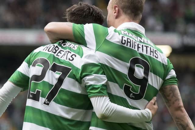 Patrick Roberts and Leigh Griffiths combined for Celtic's equaliser. Picture: Getty