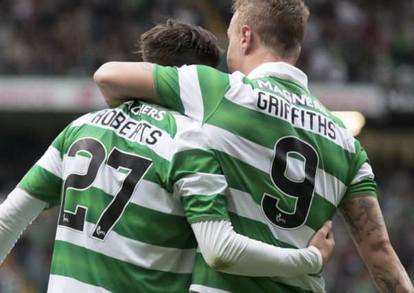 Patrick Roberts and Leigh Griffiths combined for Celtic's equaliser. Picture: Getty