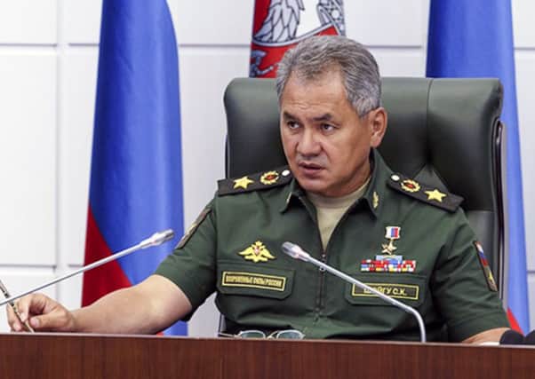 Russian defence minister Sergei Shoigu makes announcement. Picture: AP