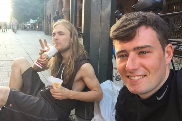 Josh with Maurice who inspired his project. Picture: Tartan Explorer