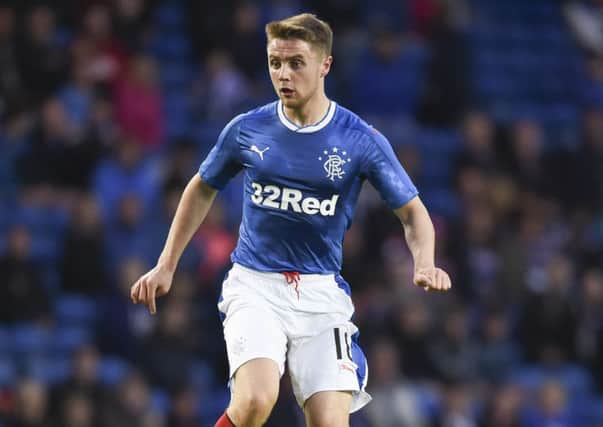 Jordan Rossiter made his debut for Rangers against Stranraer in the Betfred Cup. Picture: Rob Casey/SNS