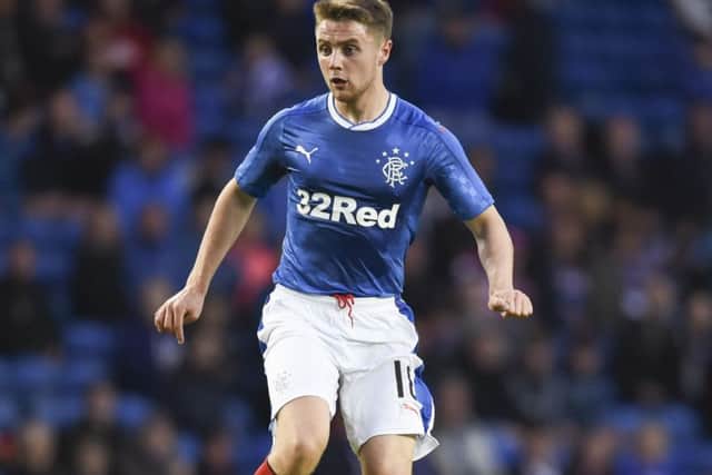 Jordan Rossiter made his debut for Rangers against Stranraer in the Betfred Cup. Picture: Rob Casey/SNS