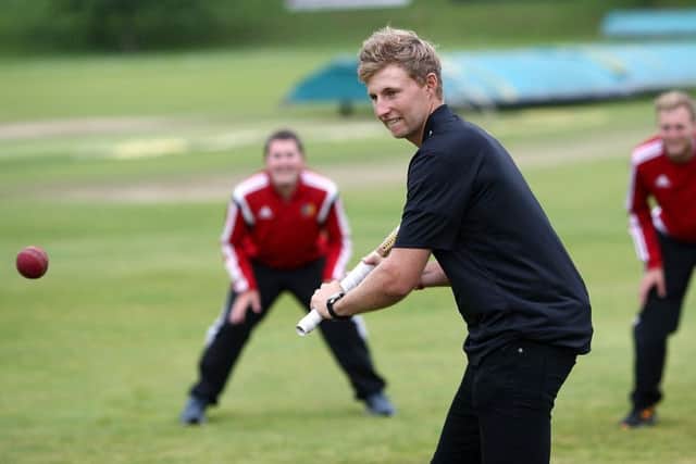Englands Old Trafford hero Joe Root paid a visit to his old stamping ground, Sheffield Collegiate CC, to meet his ex-team-mates. Picture: Getty