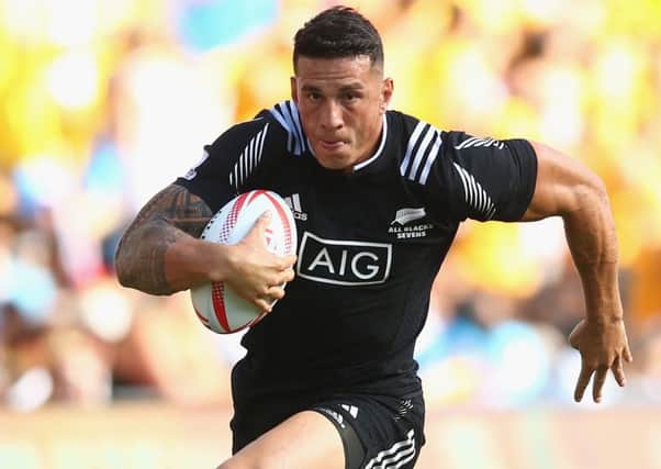 Sonny Bill Williams of New Zealand makes a break during the 2016 Sydney Sevens.  Picture: Mark Kolbe/Getty Images