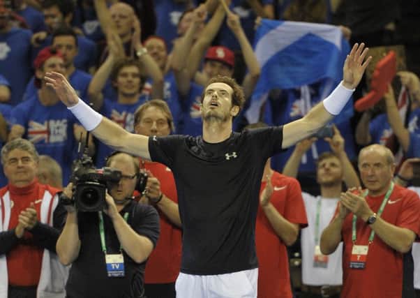 Andy Murray celebrates after defeating Australian Bernard Tomic in last year's semi-final. Picture: Ian Rutherford