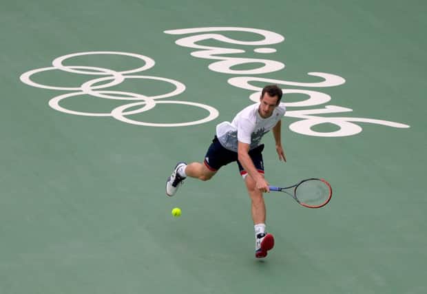 Andy Murray practises in Rio de Janeiro ahead of the Olympics. Picture: Vadim Ghirda/AP