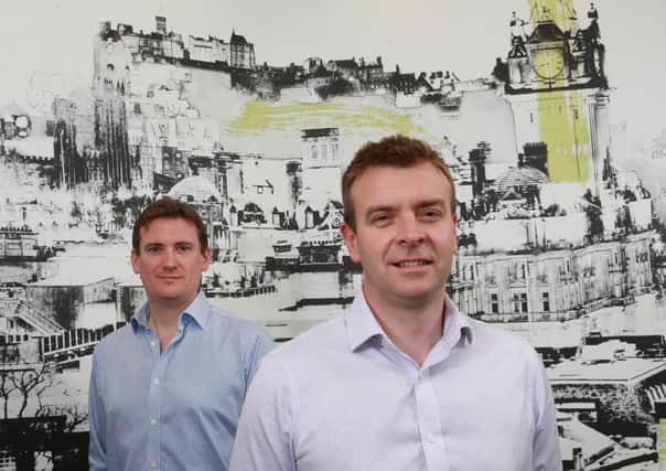 LendingCrowd operations director Michael Allan, right, with chief executive Stuart Lunn. Picture: Stewart Attwood