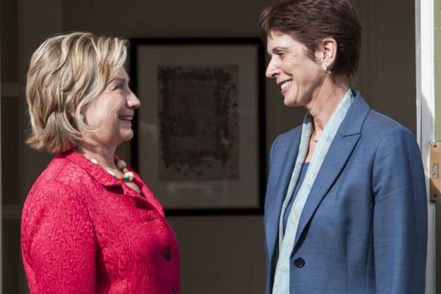 Hillary Clinton chats with Louise Richardson, former Principal of the University of St Andrews, before receiving an honorary degree in September 2013. Picture: Alan Richardson