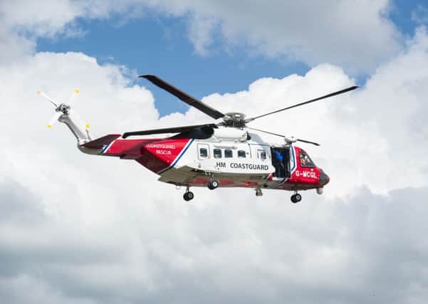 A Coastguard helicopter was involved in the search for the missing angler. Picture: John Devlin