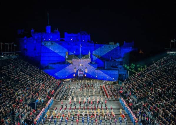 Edinburgh Castle during a Military Tattoo performance Picture:  Ian Georgeson