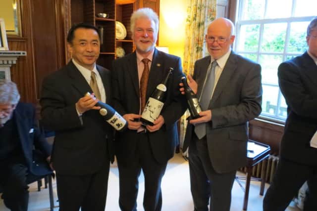 Arran Brewery managing director Gerald Michaluk, centre, with represenatives from the Japanese Consulate and Scottish-Japanese Society. Picture: Contributed