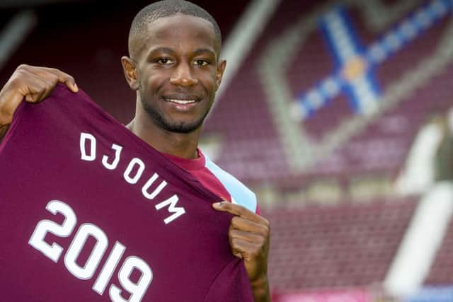 Arnaud Djoum has signed a new four-year deal at Hearts. Picture: SNS.